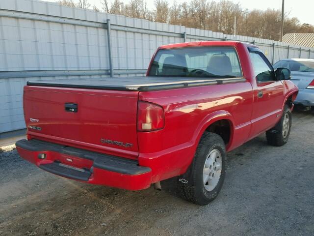 1GCDT14W2YK160491 - 2000 CHEVROLET S TRUCK S1 RED photo 4