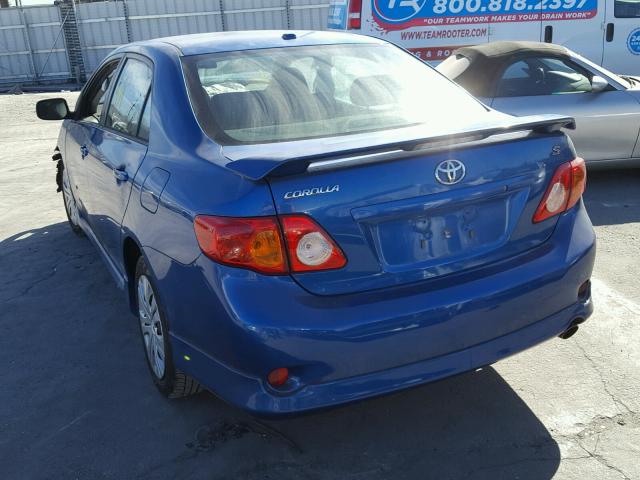 1NXBU40E69Z105420 - 2009 TOYOTA COROLLA BA BLUE photo 3