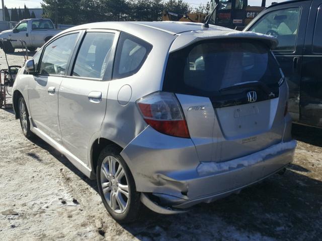 JHMGE8H5XBC005849 - 2011 HONDA FIT SPORT SILVER photo 3