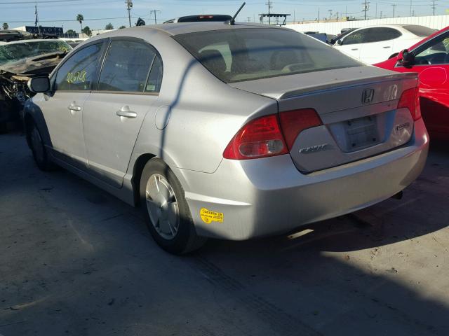 JHMFA36206S005518 - 2006 HONDA CIVIC HYBR GRAY photo 3