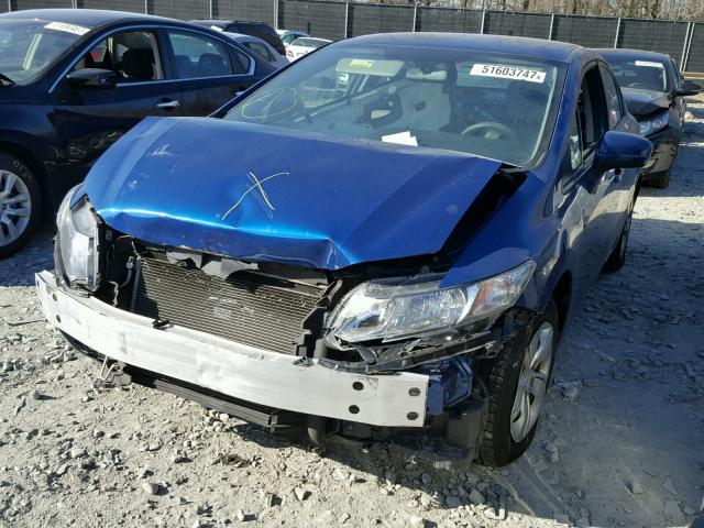 19XFB2E5XEE017276 - 2014 HONDA CIVIC LX BLUE photo 2