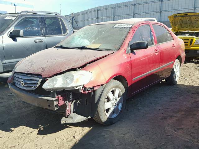 1NXBR32E23Z101851 - 2003 TOYOTA COROLLA CE RED photo 2