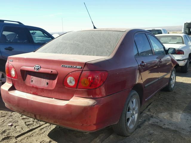 1NXBR32E23Z101851 - 2003 TOYOTA COROLLA CE RED photo 4