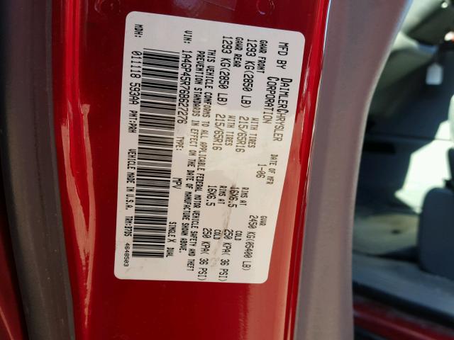 1A4GP45R76B627276 - 2006 CHRYSLER TOWN & COU Qırmızı foto 10