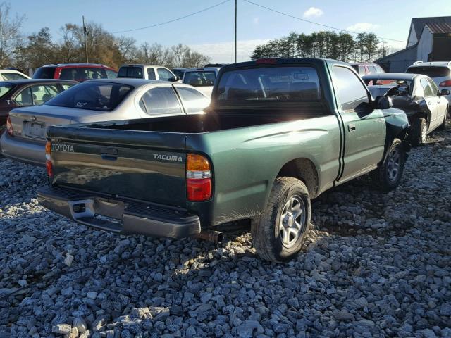 5TENL42N51Z850107 - 2001 TOYOTA TACOMA GREEN photo 4