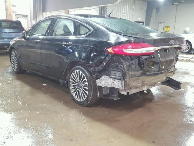 3FA6P0T94HR126993 - 2017 FORD FUSION SE BLACK photo 3