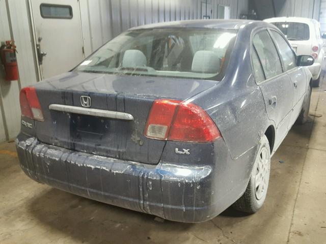 1HGES16553L023030 - 2003 HONDA CIVIC LX BLUE photo 4