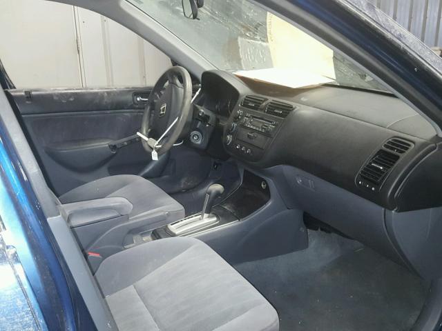 1HGES16553L023030 - 2003 HONDA CIVIC LX BLUE photo 5