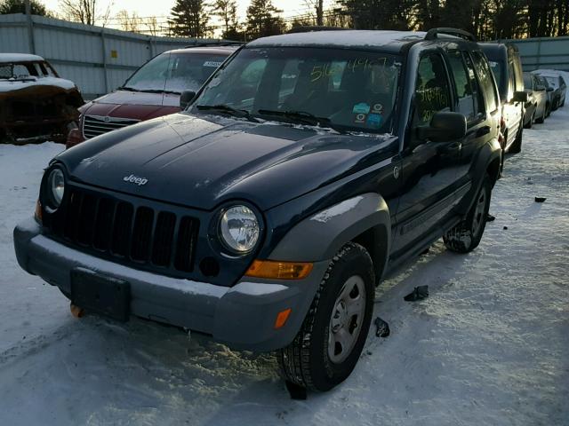 1J4GL48K15W573913 - 2005 JEEP LIBERTY SP BLUE photo 2