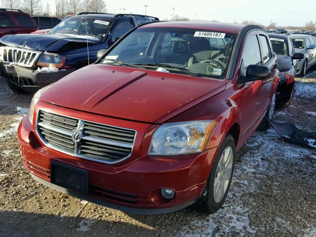 1B3HB48B07D157154 - 2007 DODGE CALIBER SX BURGUNDY photo 2