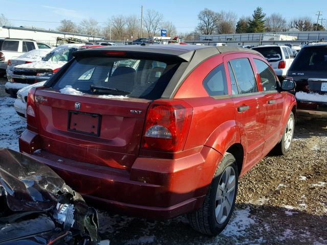 1B3HB48B07D157154 - 2007 DODGE CALIBER SX BURGUNDY photo 4