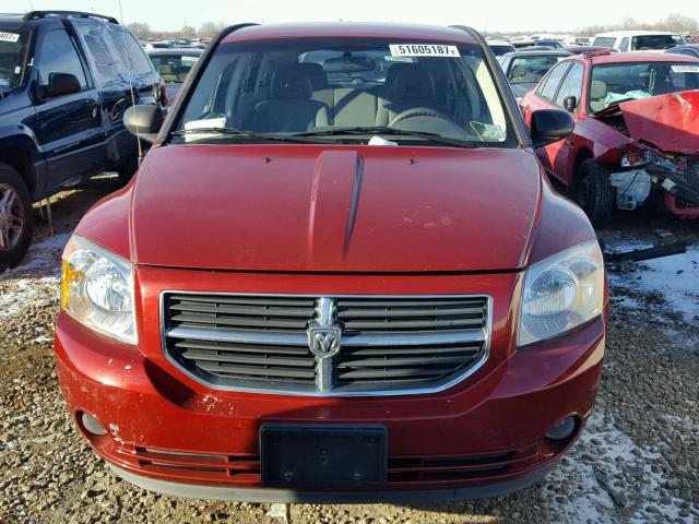 1B3HB48B07D157154 - 2007 DODGE CALIBER SX BURGUNDY photo 9