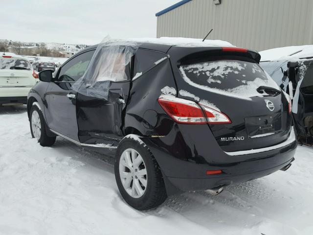 JN8AZ1MUXCW101369 - 2012 NISSAN MURANO S BLACK photo 3