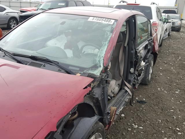 1G8AL55F17Z163004 - 2007 SATURN ION LEVEL RED photo 9