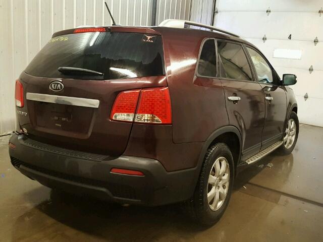 5XYKT3A60CG300334 - 2012 KIA SORENTO BA MAROON photo 4