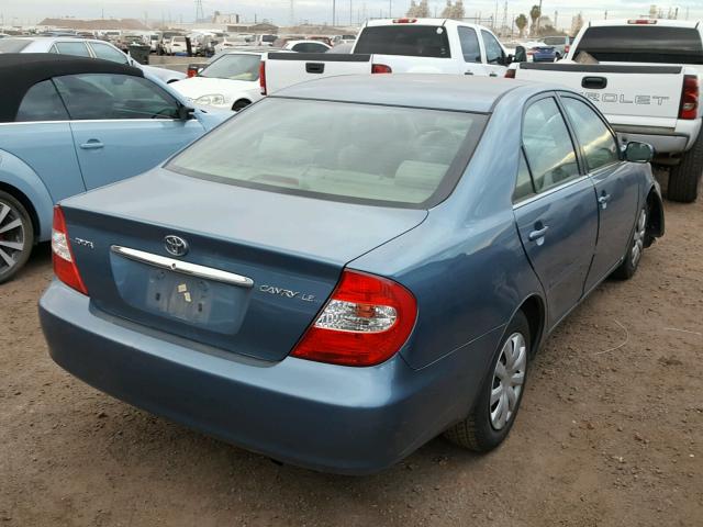 4T1BE32K42U623879 - 2002 TOYOTA CAMRY LE BLUE photo 4