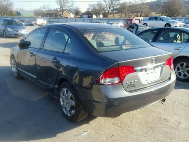 2HGFA16559H343980 - 2009 HONDA CIVIC LX GRAY photo 3