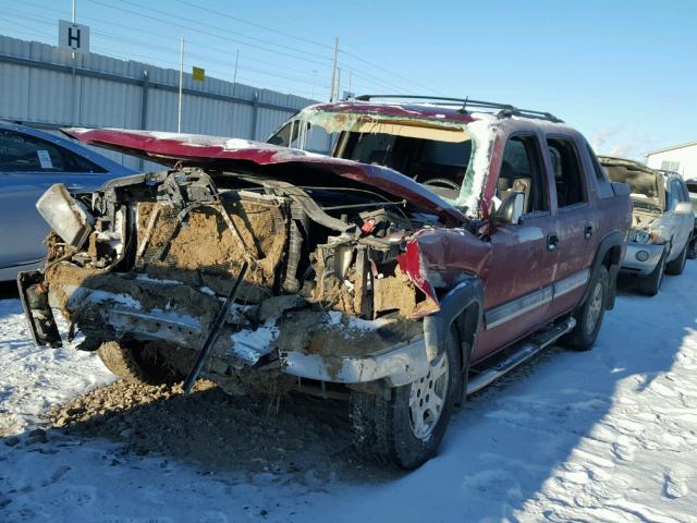 3GNEK12T64G257394 - 2004 CHEVROLET AVALANCHE MAROON photo 2