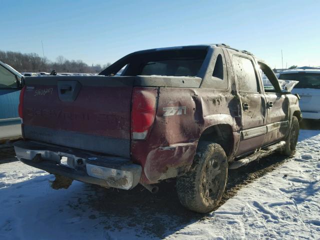 3GNEK12T64G257394 - 2004 CHEVROLET AVALANCHE MAROON photo 4