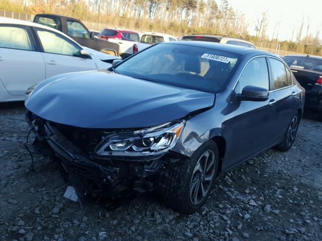 1HGCR2F99GA165801 - 2016 HONDA ACCORD EXL GRAY photo 2