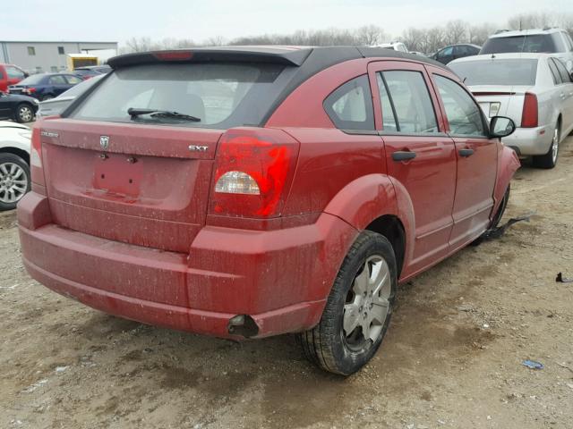 1B3HB48B17D537121 - 2007 DODGE CALIBER SX RED photo 4