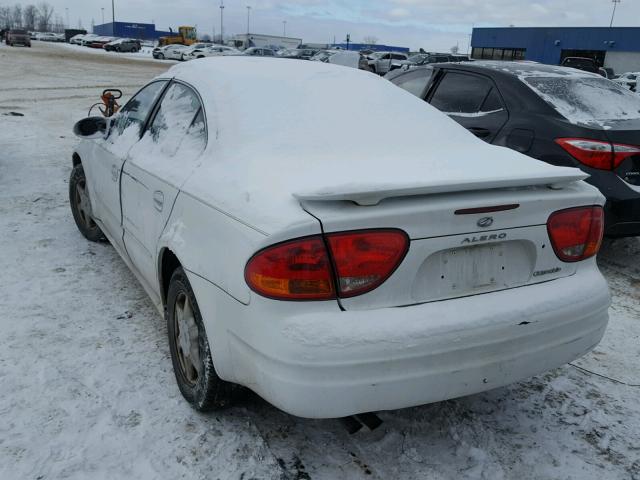 1G3NL52F72C205750 - 2002 OLDSMOBILE ALERO GL WHITE photo 3