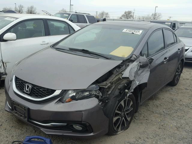 19XFB2F91DE284581 - 2013 HONDA CIVIC EXL GRAY photo 2