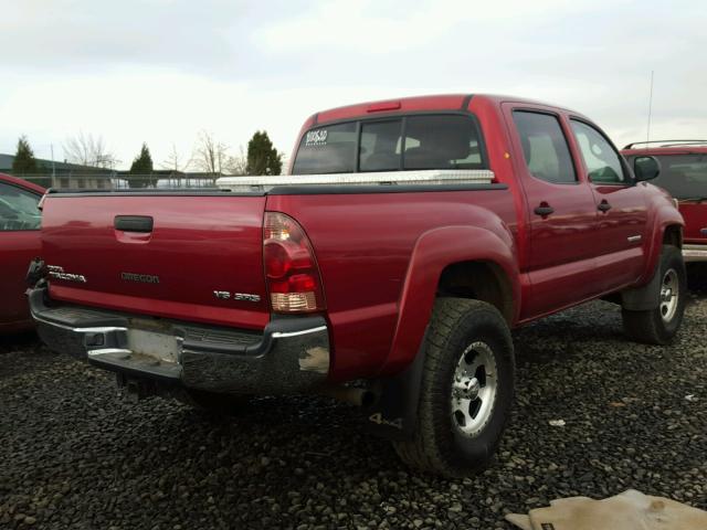 5TELU42NX7Z404418 - 2007 TOYOTA TACOMA DOU RED photo 4