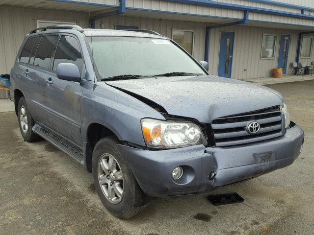 JTEHD21A940032361 - 2004 TOYOTA HIGHLANDER BLUE photo 1