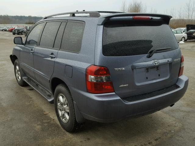 JTEHD21A940032361 - 2004 TOYOTA HIGHLANDER BLUE photo 3