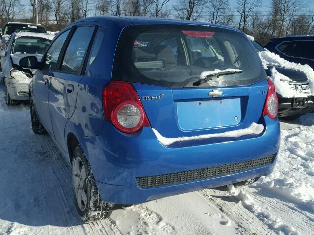 KL1TD66E59B613506 - 2009 CHEVROLET AVEO LS BLUE photo 3