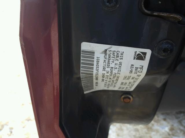 1G8AG52FX5Z150080 - 2005 SATURN ION LEVEL MAROON photo 10