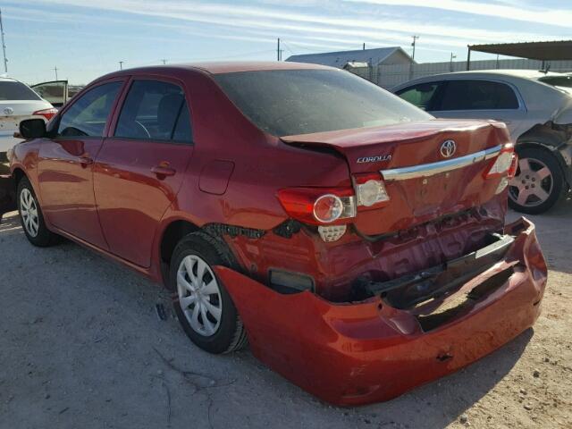 5YFBU4EE9DP225229 - 2013 TOYOTA COROLLA BA RED photo 3