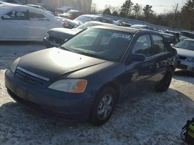 2HGES26731H565938 - 2001 HONDA CIVIC EX ლურჯი ფოტო 2