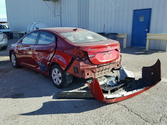 5NPDH4AE0GH675677 - 2016 HYUNDAI ELANTRA SE RED photo 3