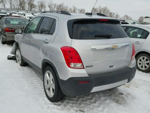 3GNCJTSB7FL244015 - 2015 CHEVROLET TRAX LTZ SILVER photo 3