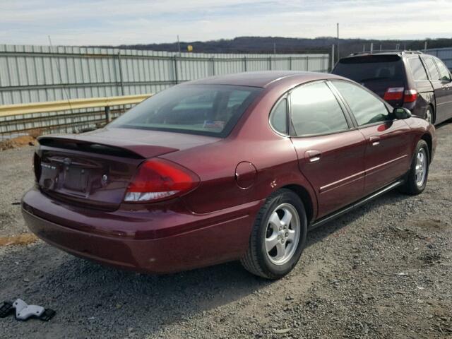 1FAFP53U67A147581 - 2007 FORD TAURUS SE BURGUNDY photo 4