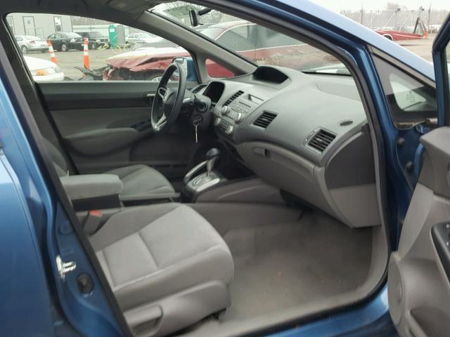 19XFA16529E001851 - 2009 HONDA CIVIC LX BLUE photo 5