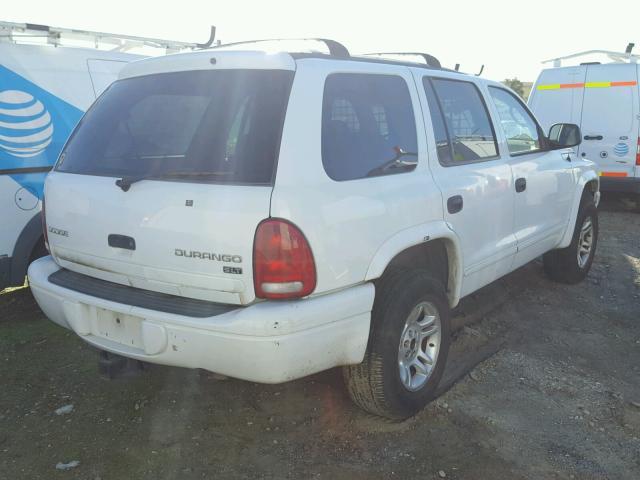 1D4HS48ZX3F595788 - 2003 DODGE DURANGO SL WHITE photo 4