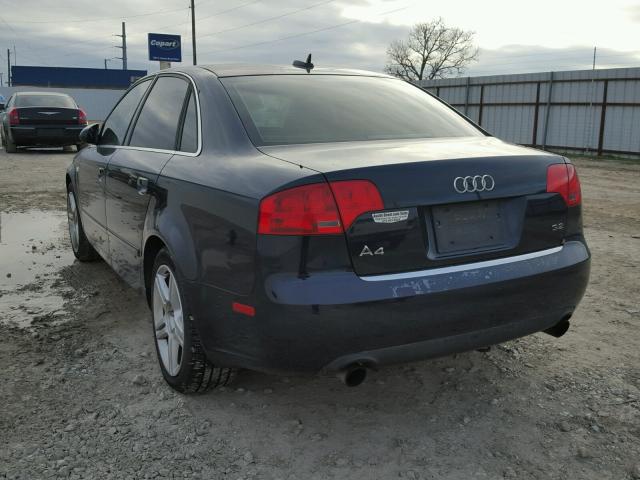 WAUAH78E16A199162 - 2006 AUDI A4 3.2 BLUE photo 3