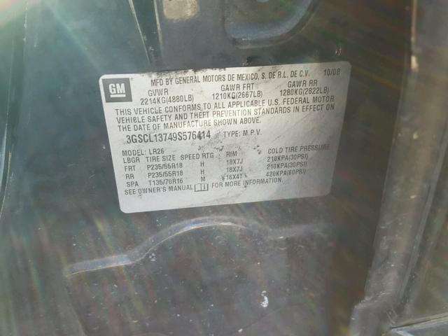 3GSCL13749S576414 - 2009 SATURN VUE REDLIN BLACK photo 10