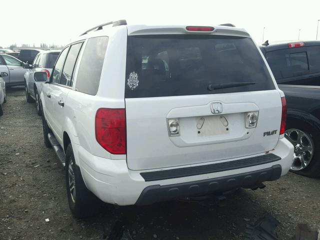 2HKYF18515H532696 - 2005 HONDA PILOT EXL WHITE photo 3