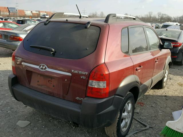 KM8JN72D35U065306 - 2005 HYUNDAI TUCSON GLS MAROON photo 4