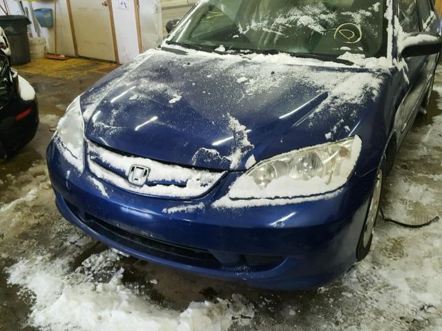 2HGES16304H581882 - 2004 HONDA CIVIC DX V BLUE photo 9