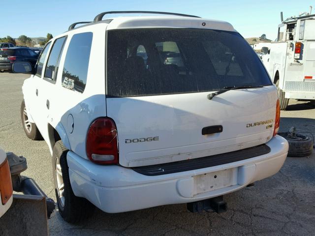 1D4HS48Z63F595786 - 2003 DODGE DURANGO SL WHITE photo 3