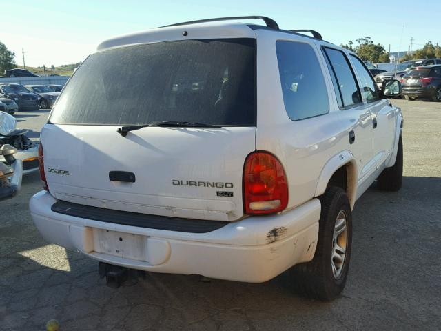 1D4HS48Z63F595786 - 2003 DODGE DURANGO SL WHITE photo 4