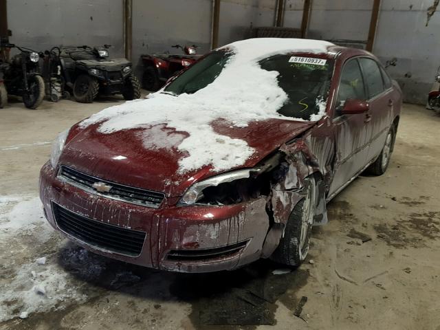 2G1WT58K489167704 - 2008 CHEVROLET IMPALA LT MAROON photo 2