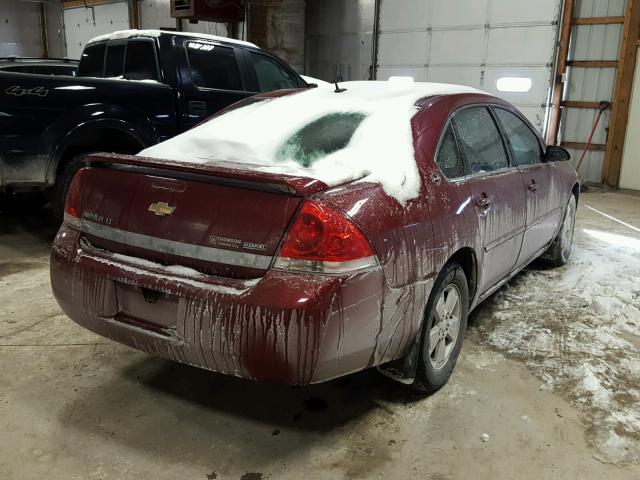 2G1WT58K489167704 - 2008 CHEVROLET IMPALA LT MAROON photo 4