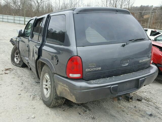 1B4HS48N82F171273 - 2002 DODGE DURANGO SL SILVER photo 3