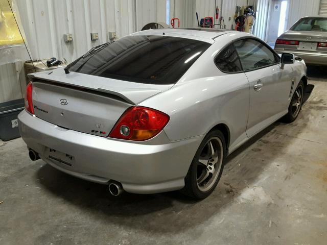 KMHHN65F44U118180 - 2004 HYUNDAI TIBURON GT SILVER photo 4